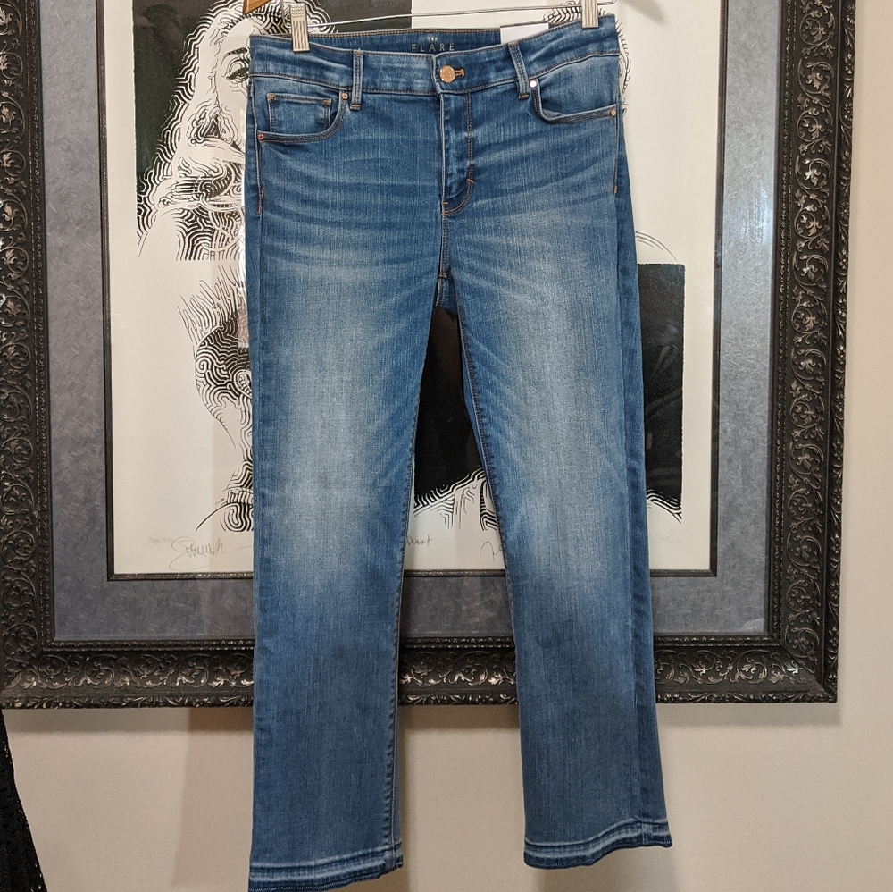 WHBM Flare Crop Jeans